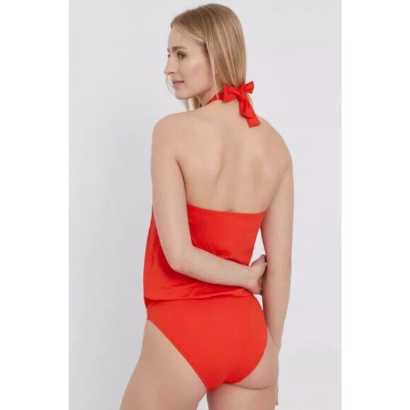 Michael Kors Women's Poppy Logo Ring Halter Blouson One Piece Swimsuit Size 6 - Picture 2 of 6